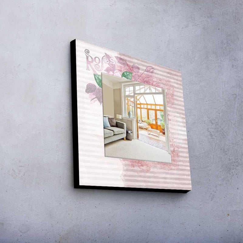 Koristepeili 50x50 cm - Monivärinen - Sisustustuotteet - Peili - Eteispeili