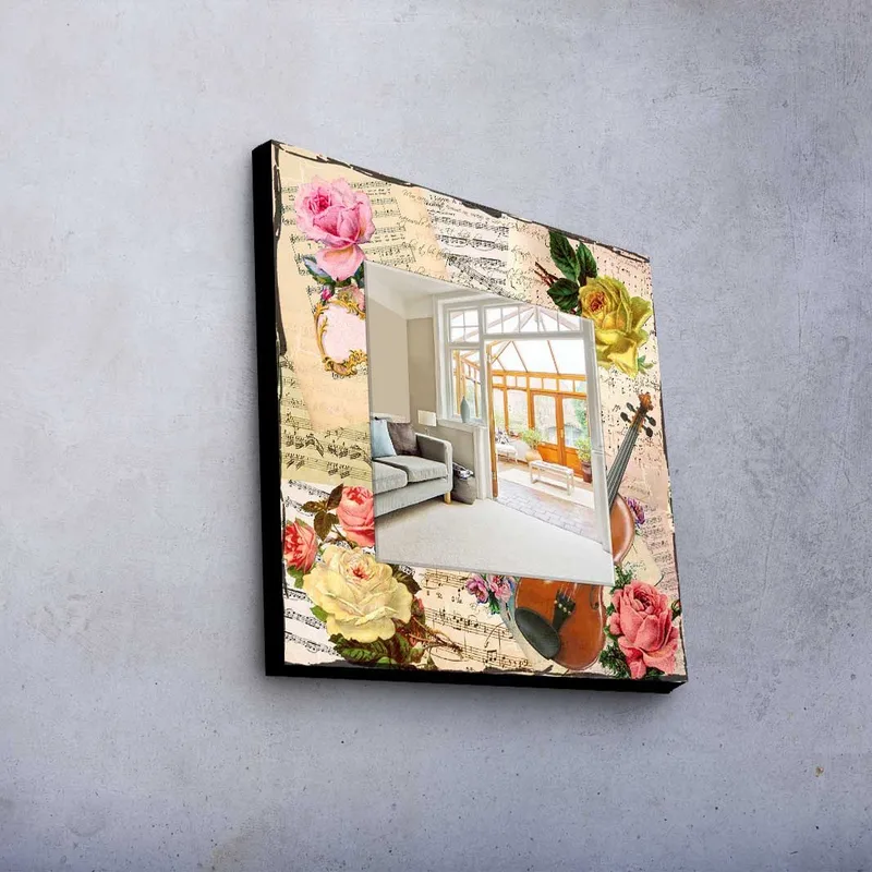 Koristepeili 50x50 cm - Monivärinen - Sisustustuotteet - Peili - Eteispeili