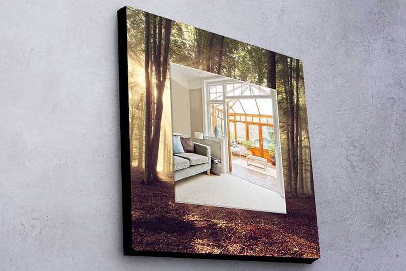 Koristepeili 50x50 cm - Monivärinen - Sisustustuotteet - Peili - Eteispeili