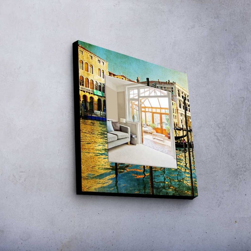 Koristepeili 50x50 cm - Monivärinen - Sisustustuotteet - Peili - Eteispeili