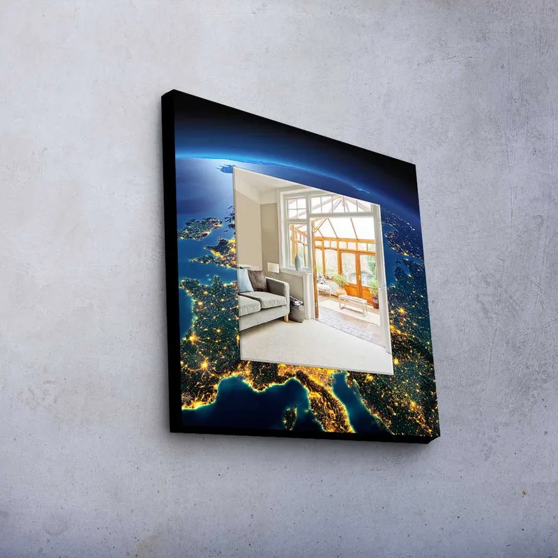 Koristepeili 50x50 cm - Monivärinen - Sisustustuotteet - Peili - Eteispeili