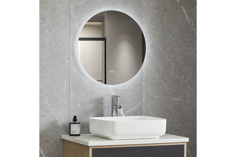 Kylpyhuoneen pyöreä peili 60 cm LED-valaistuksella ja huurteenestolla - Lyfco - Sisustustuotteet - Peili - Eteispeili