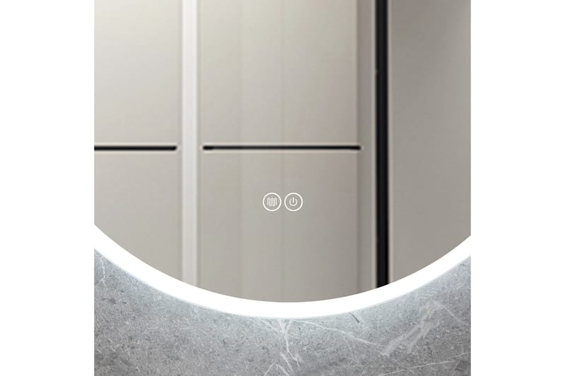 Kylpyhuoneen pyöreä peili 60 cm LED-valaistuksella ja huurteenestolla - Sisustustuotteet - Peili - Eteispeili