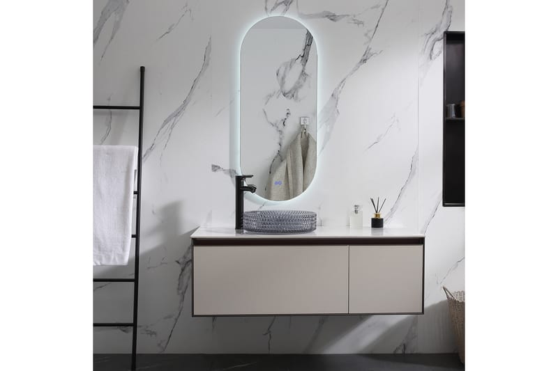 LED-Peili Olivia huurteenestotoiminnolla 45x110 cm Hopea - Lyfco - Sisustustuotteet - Peili - Eteispeili