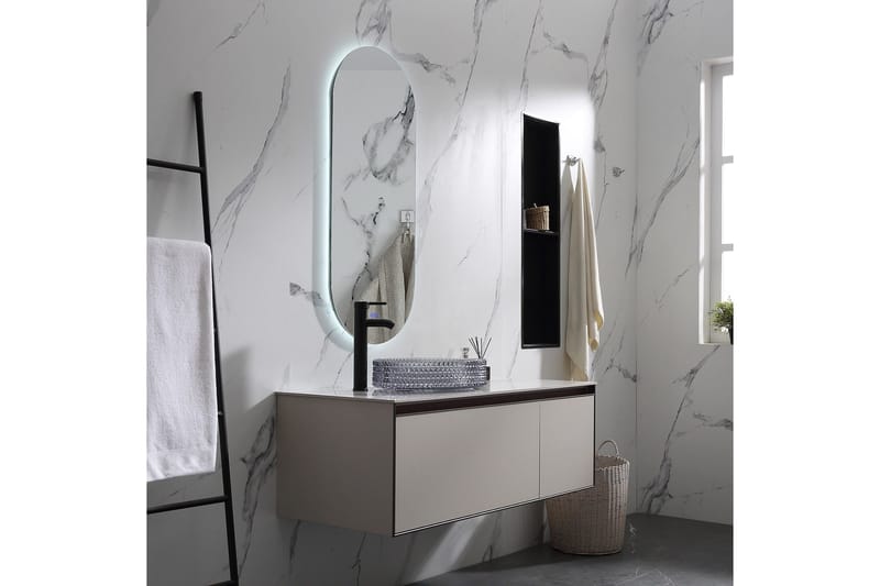 LED-Peili Olivia huurteenestotoiminnolla 45x110 cm Hopea - Lyfco - Sisustustuotteet - Peili - Eteispeili