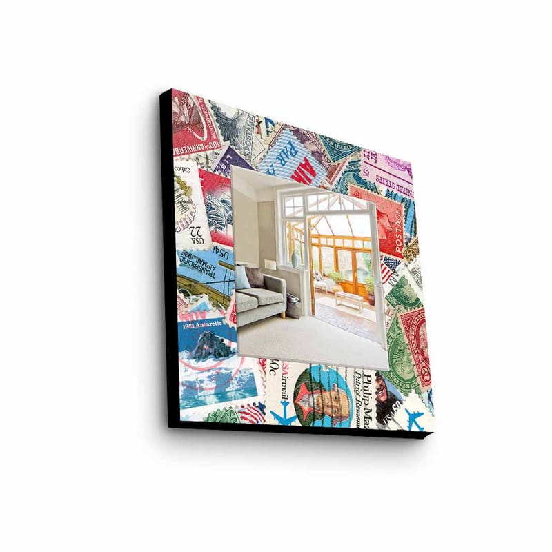 Sisustuspeili Krasnaja 50x50 cm Abstrakti - Pleksilasi/Monivärinen - Sisustustuotteet - Peili - Eteispeili