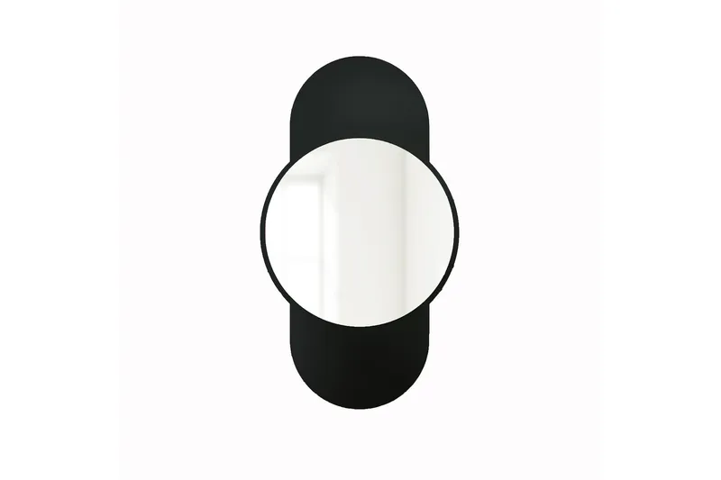 Ewelina Seinään kiinnitettävä Peili Pyöreä 60 cm, Musta