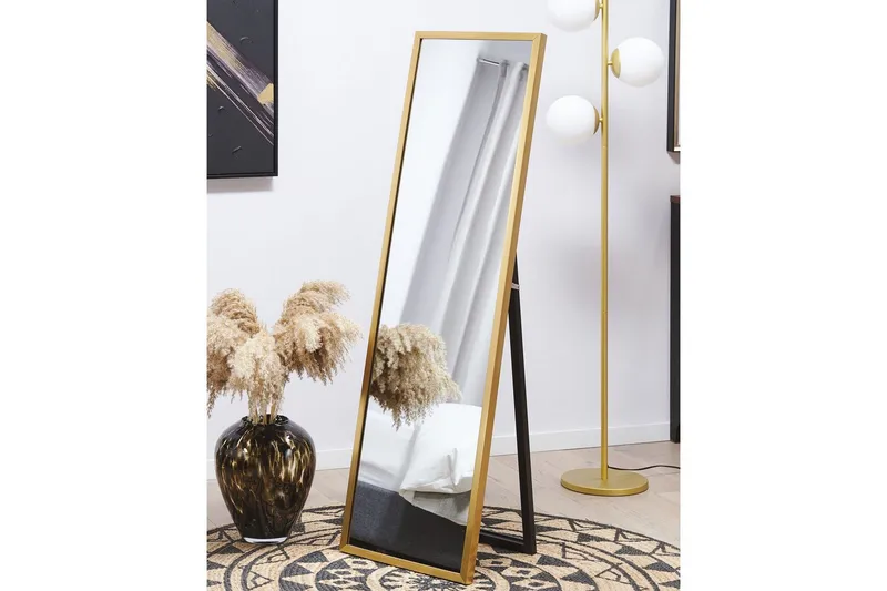 Golvspegel Beliani Torcy Guld GOLD - Sisustustuotteet - Peili - Lattiapeili
