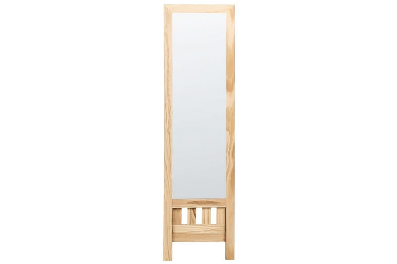 Golvspegel med hylla Beliani Luisant Light brown - Sisustustuotteet - Peili - Lattiapeili