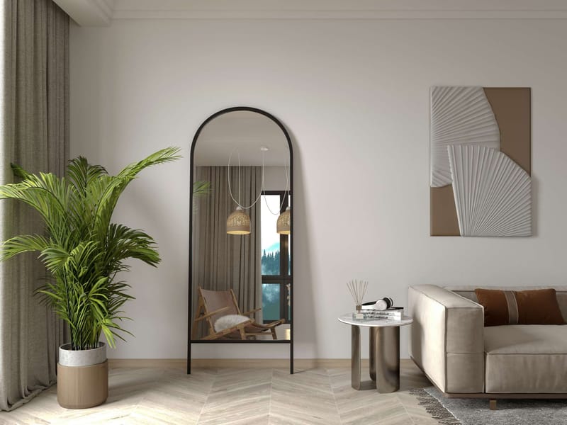 Halor lattiapeili 70x180 cm - Musta - Sisustustuotteet - Peili - Lattiapeili