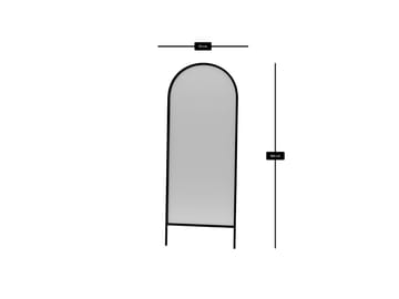 Halor lattiapeili 70x180 cm - Musta - Sisustustuotteet - Peili - Lattiapeili