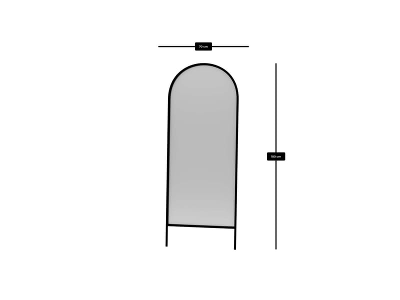 Halor lattiapeili 70x180 cm - Musta - Sisustustuotteet - Peili - Lattiapeili