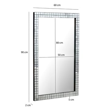 Junilo-seinäpeili 60 cm - Hopea ja musta - Sisustustuotteet - Peili