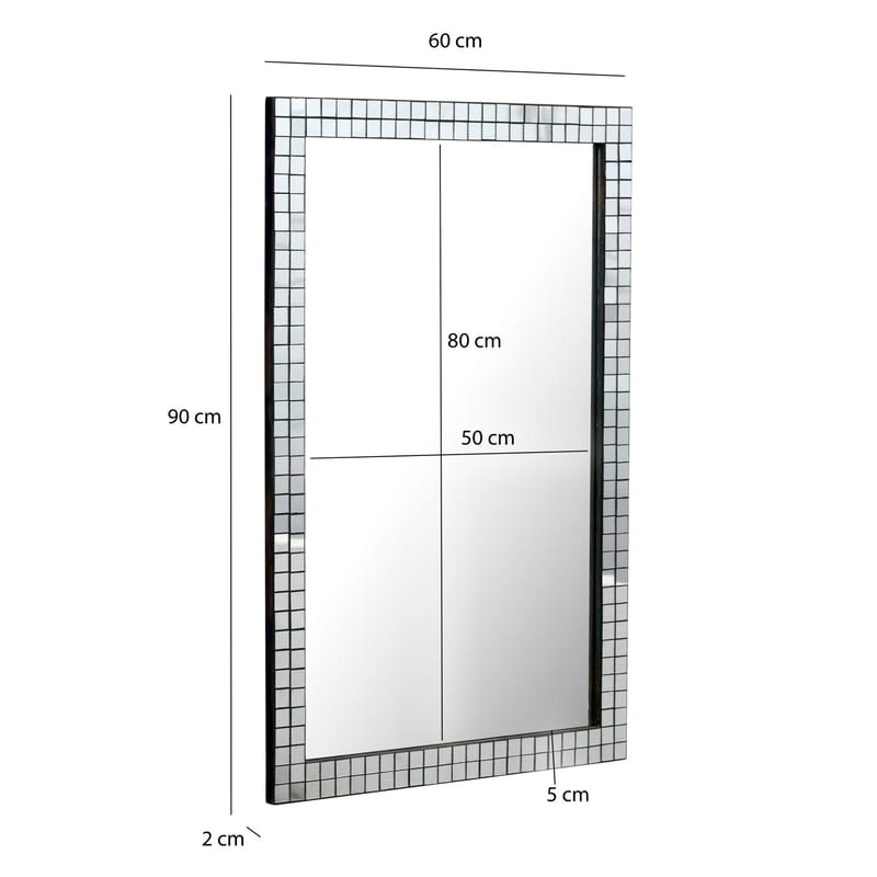 Junilo-seinäpeili 60 cm - Hopea ja musta - Sisustustuotteet - Peili
