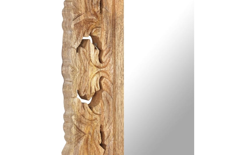 Käsinveistetty peili ruskea 110x50 cm täysi mangopuu - Ruskea - Sisustustuotteet - Peili