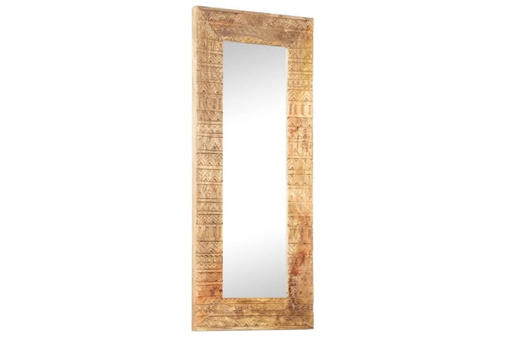 Käsinveistetty peili 110x50x11 cm täysi mangopuu - Ruskea - Peili - Eteispeili - Seinäpeili