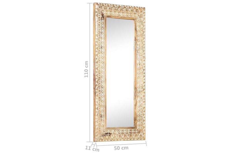Käsinveistetty peili 110x50x11 cm täysi mangopuu - Ruskea - Sisustustuotteet - Peili