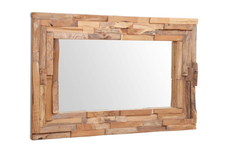 Koristeellinen Peili Tiikki 90x60 cm Suorakaide - Ruskea - Sisustustuotteet - Peili