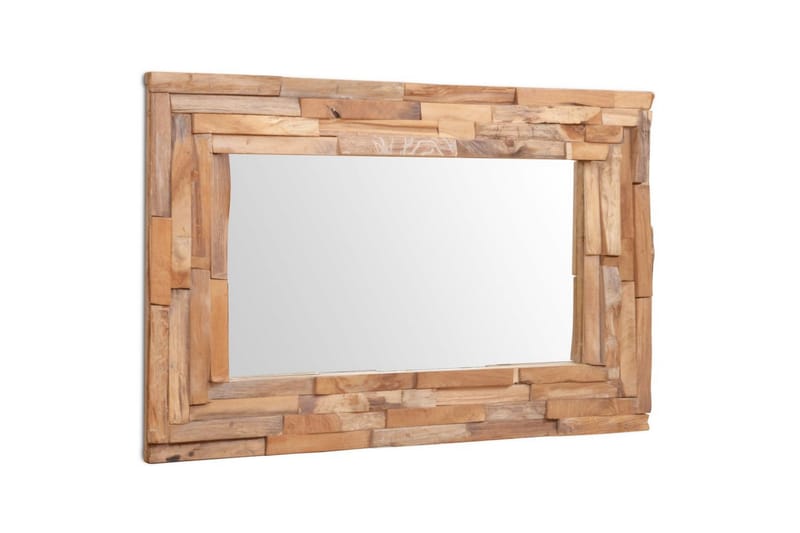 Koristeellinen Peili Tiikki 90x60 cm Suorakaide - Ruskea - Sisustustuotteet - Peili