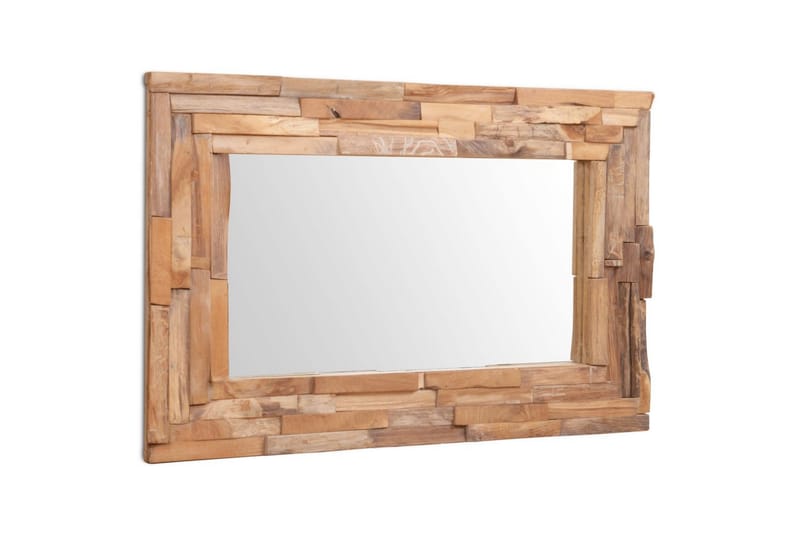 Koristeellinen Peili Tiikki 90x60 cm Suorakaide - Ruskea - Sisustustuotteet - Peili