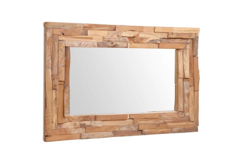 Koristeellinen Peili Tiikki 90x60 cm Suorakaide - Ruskea - Sisustustuotteet - Peili