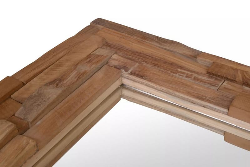 Koristeellinen Peili Tiikki 90x60 cm Suorakaide - Ruskea - Sisustustuotteet - Peili