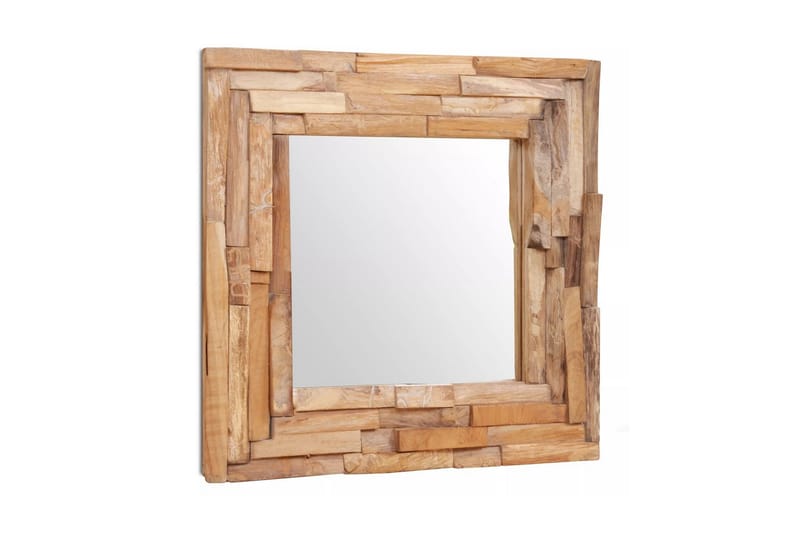Koristeellinen Peili Tiikki 60x60 cm Neliö - Ruskea - Sisustustuotteet - Peili