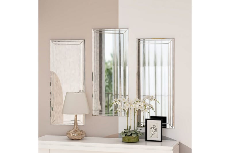 Koristeellinen peilisetti (3 osaa) Heba Neom Läpinäkyvä - Monivärinen - Sisustustuotteet - Peili