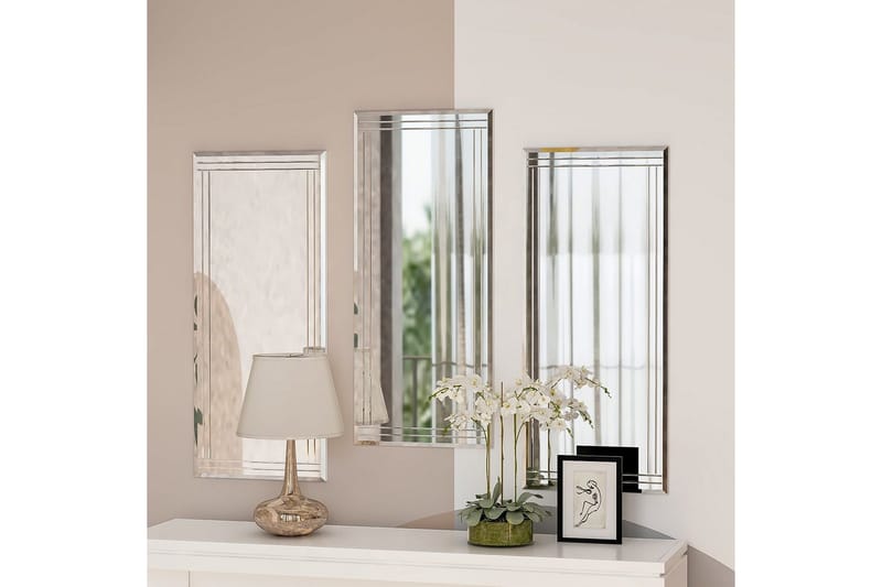 Koristeellinen peilisetti (3 osaa) Heba Buhem Läpinäkyvä - Norsunluunvalkoinen - Sisustustuotteet - Peili