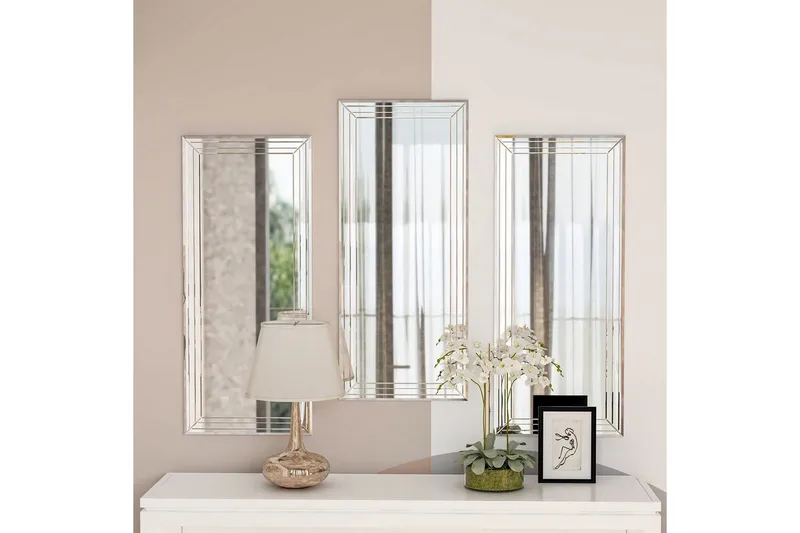 Koristeellinen peilisetti (3 osaa) Heba Neom Läpinäkyvä - Monivärinen - Sisustustuotteet - Peili