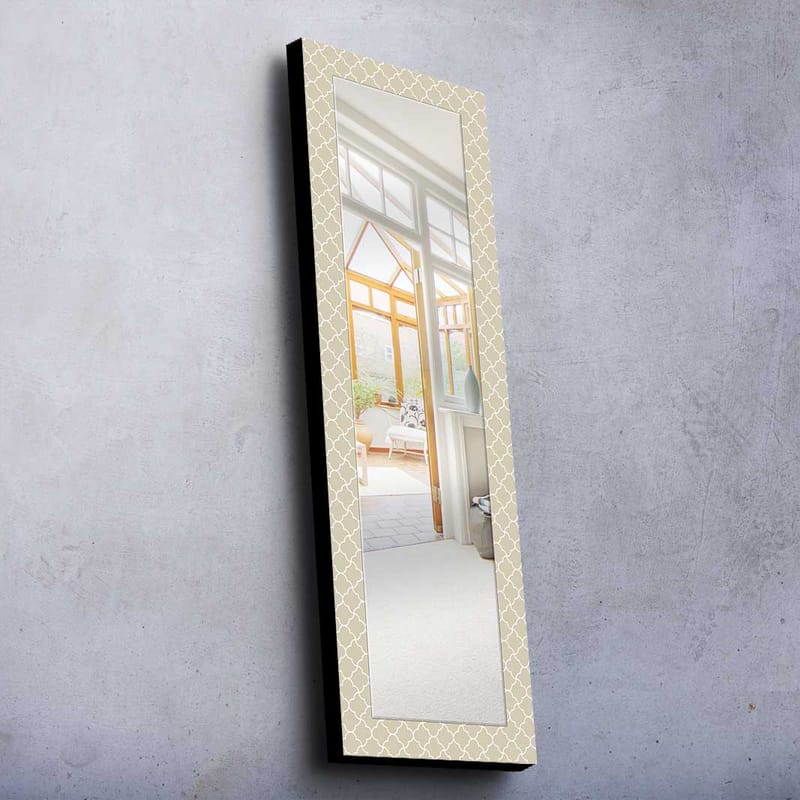 Koristepeili 40x120 cm - Beige/Valkoinen - Sisustustuotteet - Peili