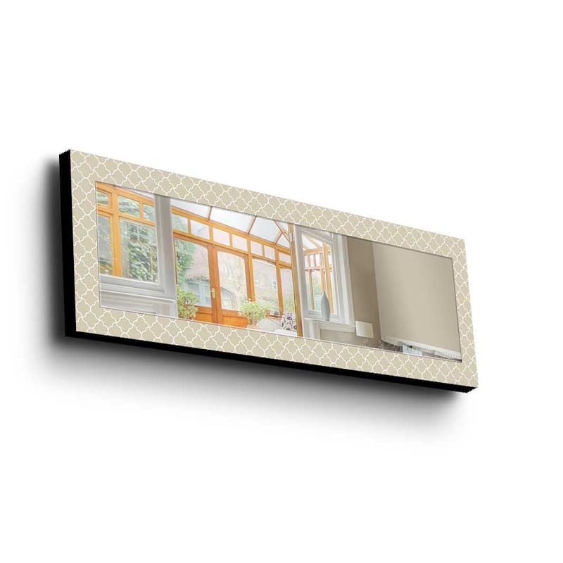 Koristepeili 40x120 cm - Beige/Valkoinen - Sisustustuotteet - Peili