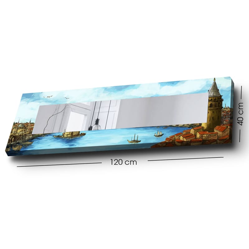Koristepeili 40x120 cm - Monivärinen - Sisustustuotteet - Peili