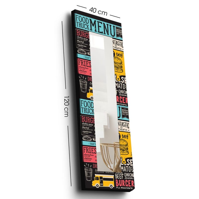 Koristepeili 40x120 cm, Monivärinen