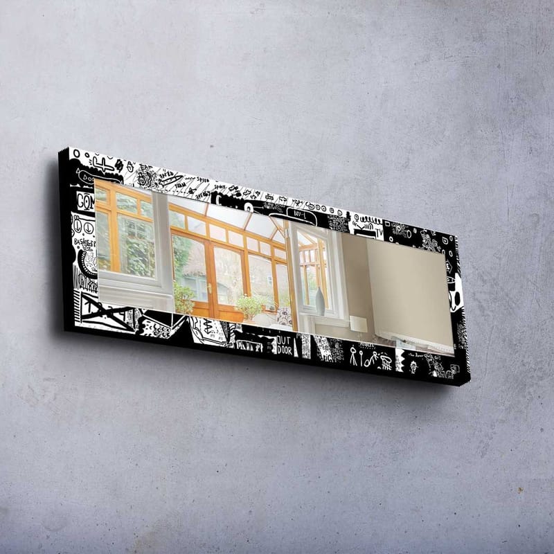 Koristepeili 40x120 cm - Monivärinen - Sisustustuotteet - Peili