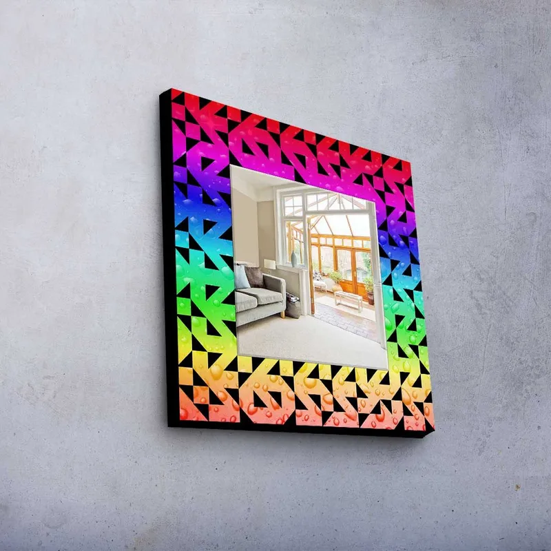 Koristepeili 50x50 cm - Monivärinen - Sisustustuotteet - Peili