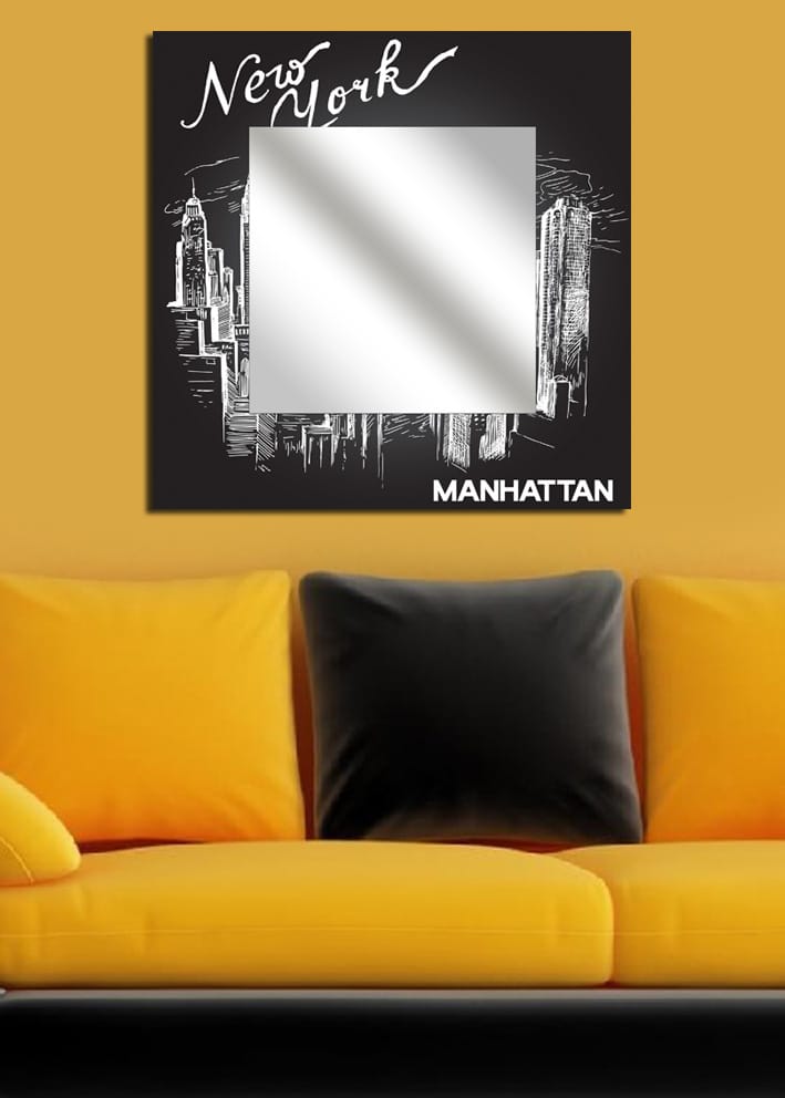 Koristepeili 50x50 cm - Monivärinen - Sisustustuotteet - Peili