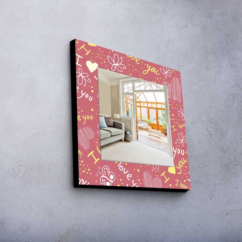 Koristepeili 50x50 cm - Monivärinen - Sisustustuotteet - Peili