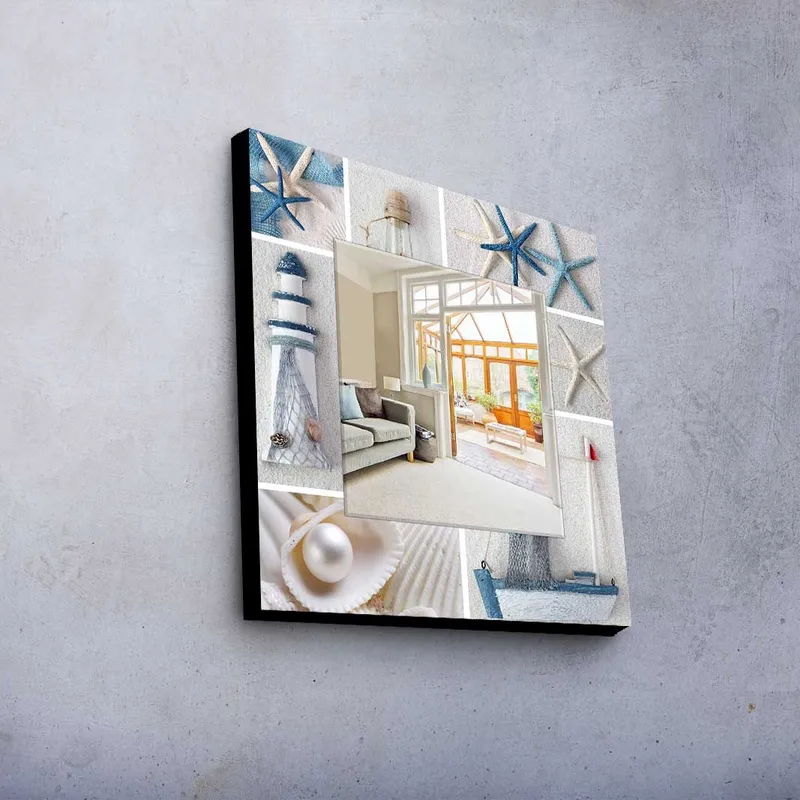 Koristepeili 50x50 cm - Monivärinen - Sisustustuotteet - Peili