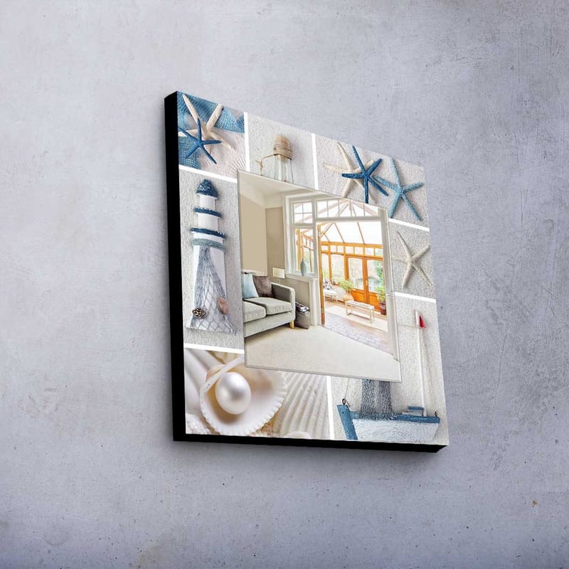 Koristepeili 50x50 cm - Monivärinen - Sisustustuotteet - Peili