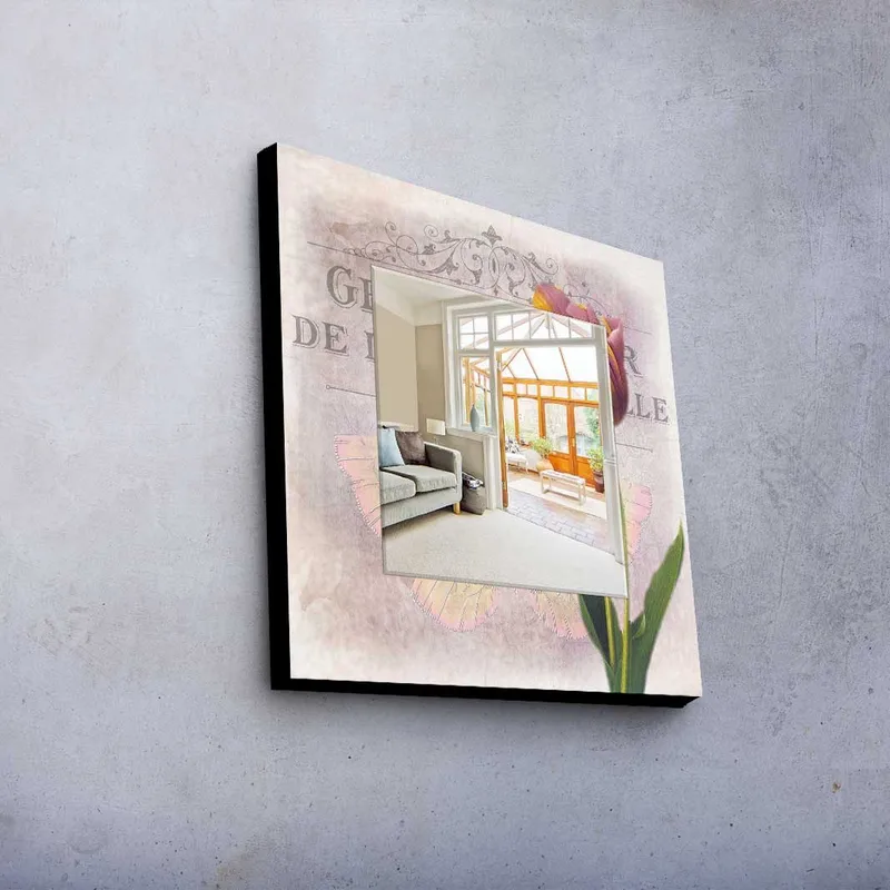 Koristepeili 50x50 cm - Monivärinen - Sisustustuotteet - Peili