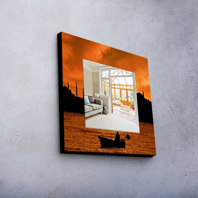 Koristepeili 50x50 cm - Monivärinen - Sisustustuotteet - Peili