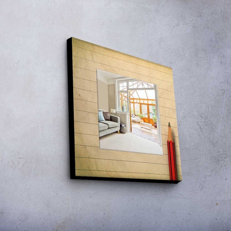 Koristepeili 50x50 cm - Monivärinen - Sisustustuotteet - Peili