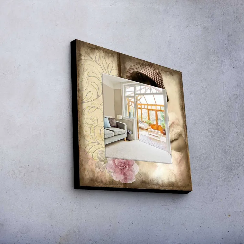 Koristepeili 50x50 cm - Monivärinen - Sisustustuotteet - Peili