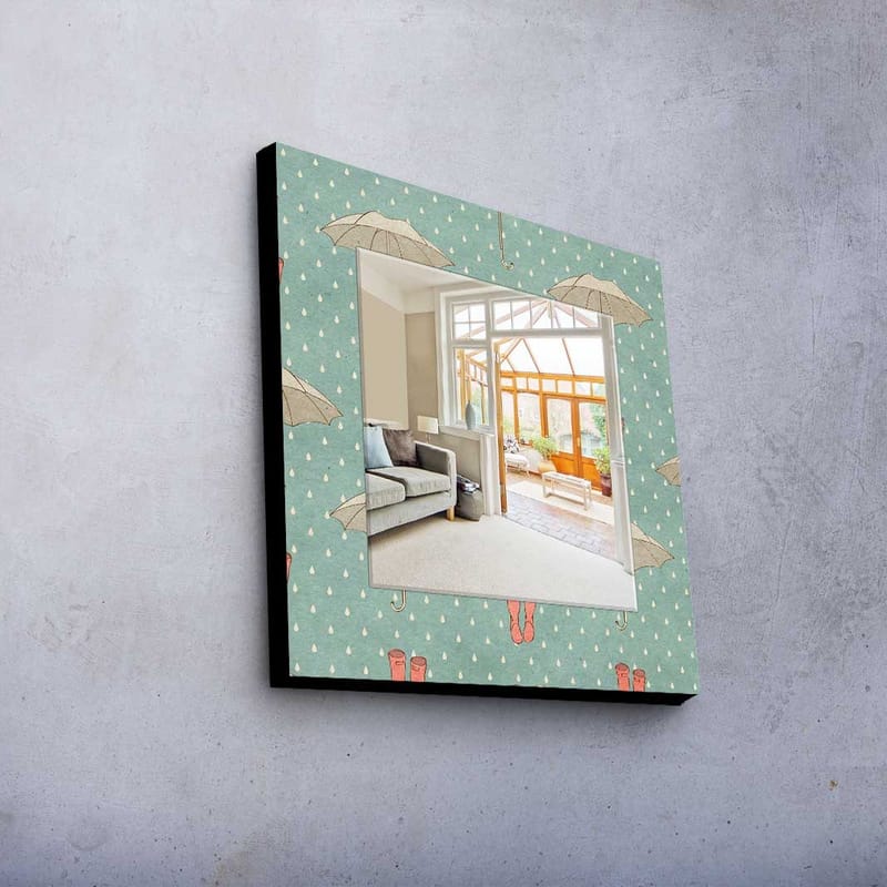 Koristepeili 50x50 cm - Monivärinen - Sisustustuotteet - Peili