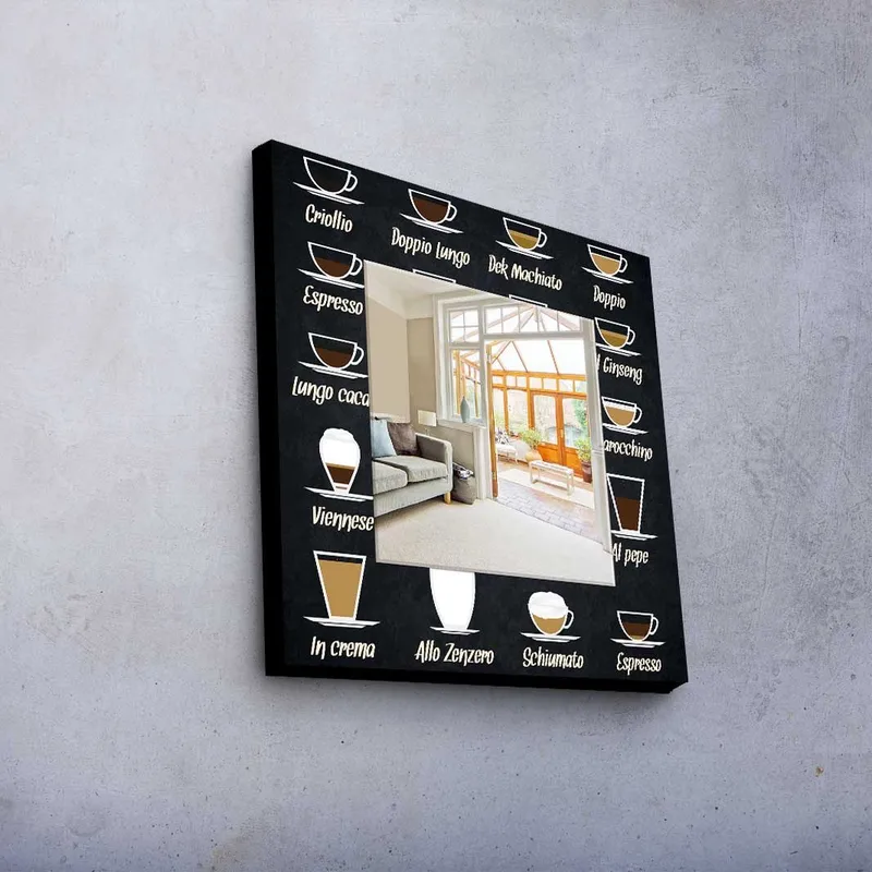 Koristepeili 50x50 cm - Monivärinen - Sisustustuotteet - Peili