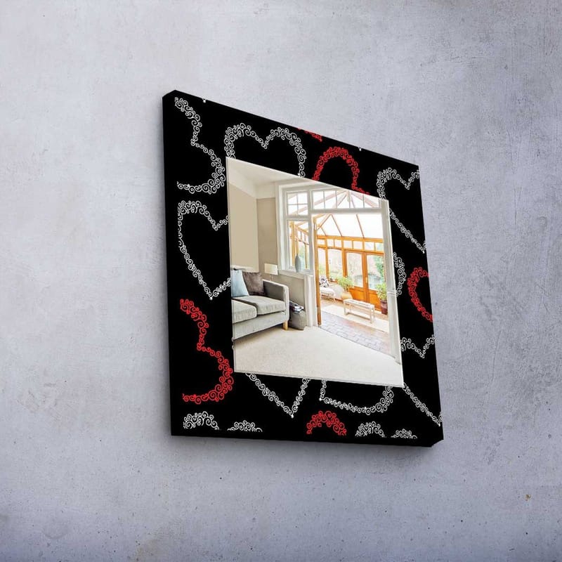 Koristepeili 50x50 cm - Monivärinen - Sisustustuotteet - Peili