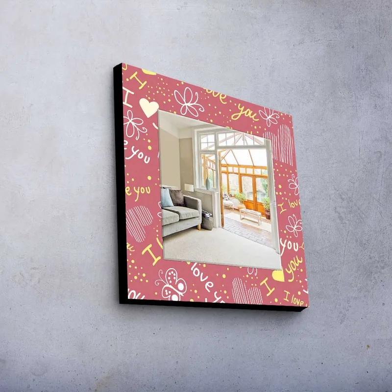 Koristepeili 50x50 cm - Monivärinen - Sisustustuotteet - Peili