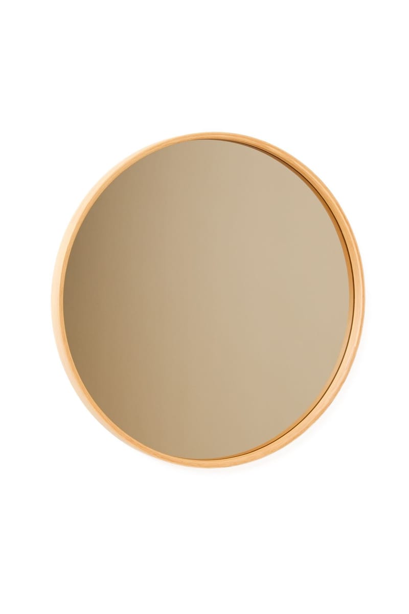 Koristepeili Wallxpert Circle (80 x 80 x 4 cm) tammi - Valkoinen peili tammenvärisin yksityiskohdin - Sisustustuotteet - Peili