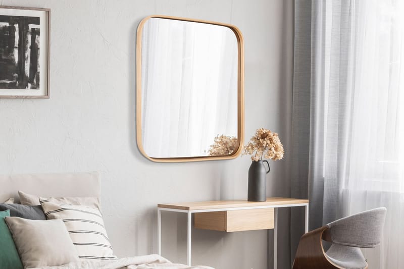 Koristepeili Wallxpert Square (42 x 42 x 4 cm) tammi - Tammi - Sisustustuotteet - Peili